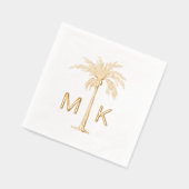 Gepersonaliseerde tropische palmboom monogram folie servetten (Links)