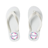 Gepersonaliseerde tropische storm Wreath | Teensli Kinder Teenslippers (Voetbed)
