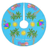 Gepersonaliseerde Tropische Strand Kerstboom Rok (Voorkant)