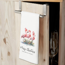 Gepersonaliseerde Tropische Strand Kerstmis Theedoek