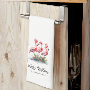 Gepersonaliseerde Tropische Strand Kerstmis Theedoek