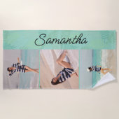 Gepersonaliseerde Tropische thema aangepaste foto' Strandlaken (Voorkant)