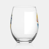 Gepersonaliseerde tropische Waterverf Angel Fish Wijnglas Zonder Voet (Links)