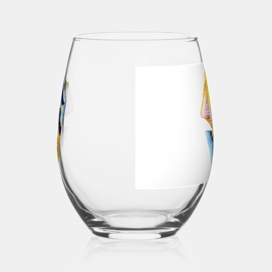 Gepersonaliseerde tropische Waterverf Angel Fish Wijnglas Zonder Voet (Links)