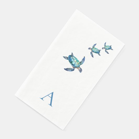 Gepersonaliseerde Tropische Zee Schildpad Badkamer Servet (Hoek)
