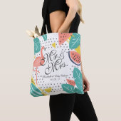 Gepersonaliseerde Tropische Zomer Huwelijk Canvas  Tote Bag (Dichtbij)