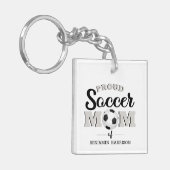 Gepersonaliseerde Trots Voetbalmoeder Sleutelhanger (Voorkant Links)