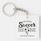 Gepersonaliseerde Trots Voetbalmoeder Sleutelhanger (Voorkant)