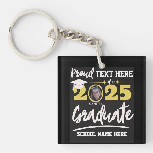Gepersonaliseerde Trotse Familie Afstuderen Klasse Sleutelhanger (Voorkant)