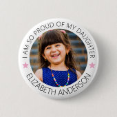 Gepersonaliseerde trotse ouderfoto ronde button 5,7 cm (Voorkant)