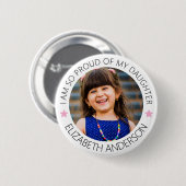 Gepersonaliseerde trotse ouderfoto ronde button 5,7 cm (Voorkant /achterkant)