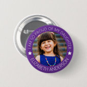 Gepersonaliseerde trotse ouderfoto ronde button 5,7 cm (Voorkant /achterkant)