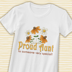 Gepersonaliseerde Trotse Tante Sinaasappel Flowers T-shirt