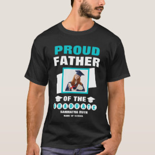Gepersonaliseerde trotse vader van de Afstuderen f T-shirt