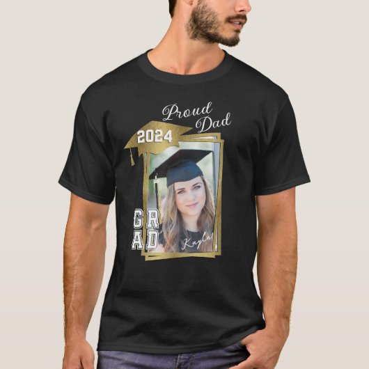 Gepersonaliseerde trotse vader van een 2024 Afstud T-shirt (Voorkant)