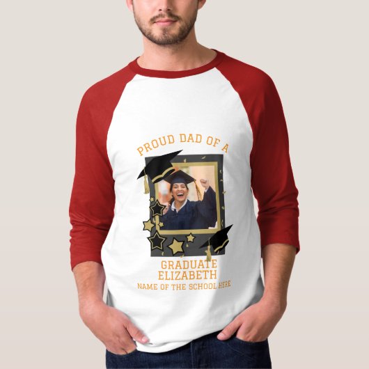 Gepersonaliseerde trotse vader van een Afstuderen  T-shirt (Voorkant)