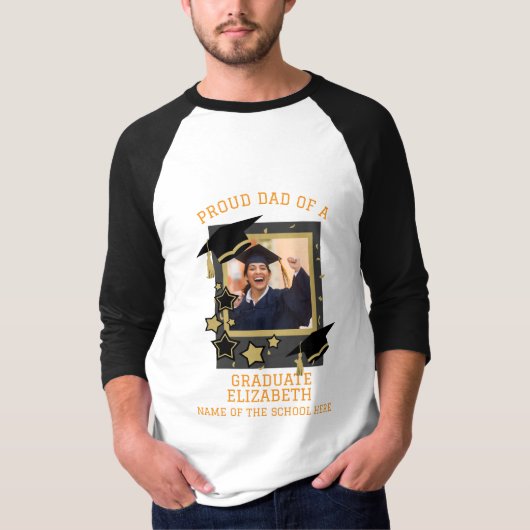 Gepersonaliseerde trotse vader van een Afstuderen  T-shirt (Voorkant)