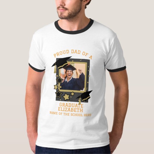Gepersonaliseerde trotse vader van een Afstuderen  T-shirt (Voorkant)