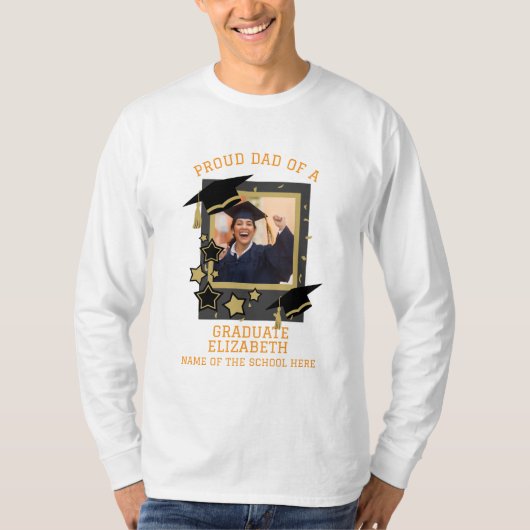 Gepersonaliseerde trotse vader van een Afstuderen  T-shirt (Voorkant)