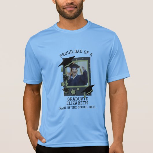 Gepersonaliseerde trotse vader van een Afstuderen  T-shirt (Voorkant)