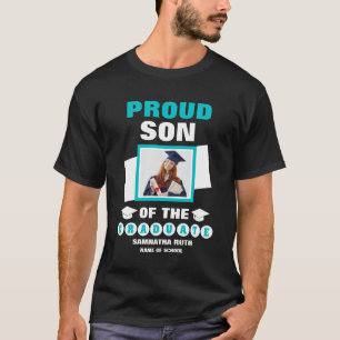 Gepersonaliseerde trotse zoon van de Afstuderen fo T-shirt