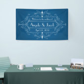 Gepersonaliseerde Trouwbanner  Marine Blauw Spandoek (Beurs)