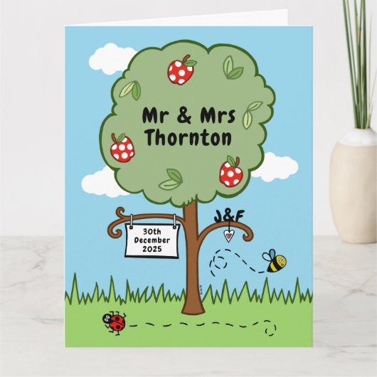 Gepersonaliseerde trouwboom kaart (Voorkant)