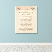 Gepersonaliseerde trouwdag gedicht canvas kunst. afdruk (Insitu (Houten vloer))