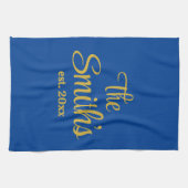 Gepersonaliseerde Trouwdag Gift Pas getrouwd Kerst Theedoek (Horizontaal)