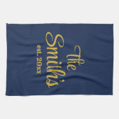 Gepersonaliseerde Trouwdag Gift Pas getrouwd Kerst Theedoek (Horizontaal)