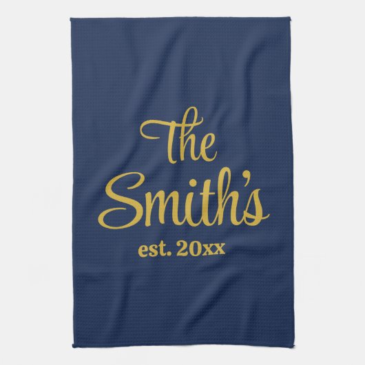 Gepersonaliseerde Trouwdag Gift Pas getrouwd Kerst Theedoek (Verticaal)