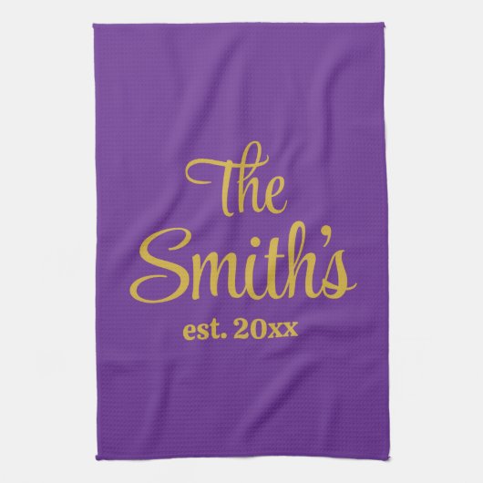 Gepersonaliseerde Trouwdag Gift Pas getrouwd Kerst Theedoek (Verticaal)