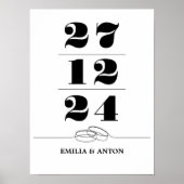 Gepersonaliseerde trouwdatum Poster (Voorkant)