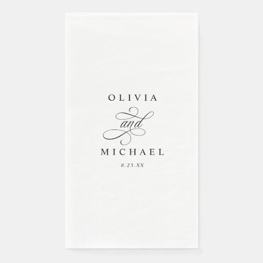 Gepersonaliseerde Trouwen Badkamer Handdoeken voor Servet (Voorkant)