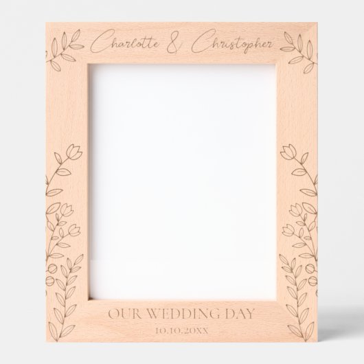 Gepersonaliseerde trouwfoto lijst naam datum gegraveerde lijstjes (Voorkant)