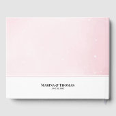 Gepersonaliseerde trouwfoto met Sparkly Baby Pink Gastenboek (Achterkant)