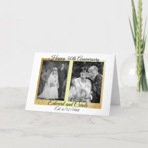 Gepersonaliseerde trouwfoto's 50e Jubileum Kaart