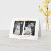 Gepersonaliseerde trouwfoto's 50e Jubileum Kaart (Gele Bloem)