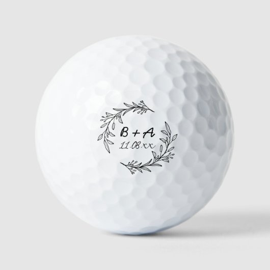 Gepersonaliseerde Trouwgunst Custom Wedding Day Gi Golfballen (Voorkant)
