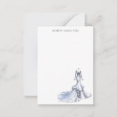 Gepersonaliseerde trouwjurk schets notitie Kaart Notitiekaartje (Voorkant)