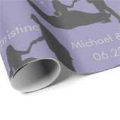 Gepersonaliseerde trouwjurk silhouet cadeaupapier (Rol Hoek)