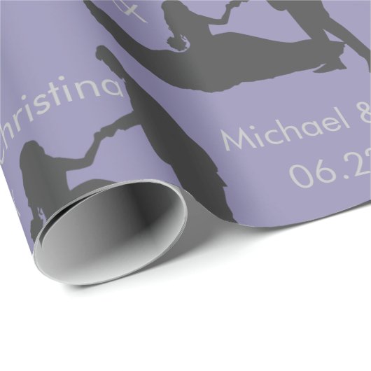 Gepersonaliseerde trouwjurk silhouet cadeaupapier (Rol Hoek)