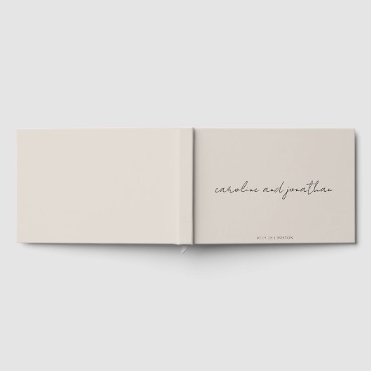 Gepersonaliseerde Trouwnaam Ivory Cream Elegant Gastenboek (Volledig)
