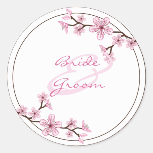 Gepersonaliseerde trouwstickers ronde sticker (Voorkant)