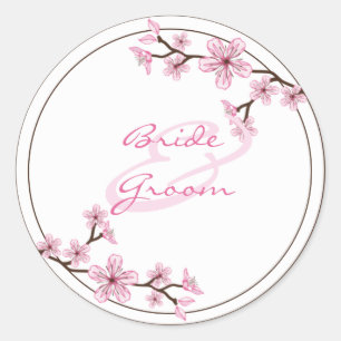 Gepersonaliseerde trouwstickers ronde sticker