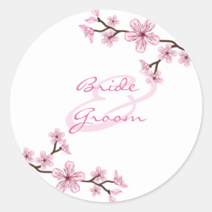 Gepersonaliseerde trouwstickers ronde sticker