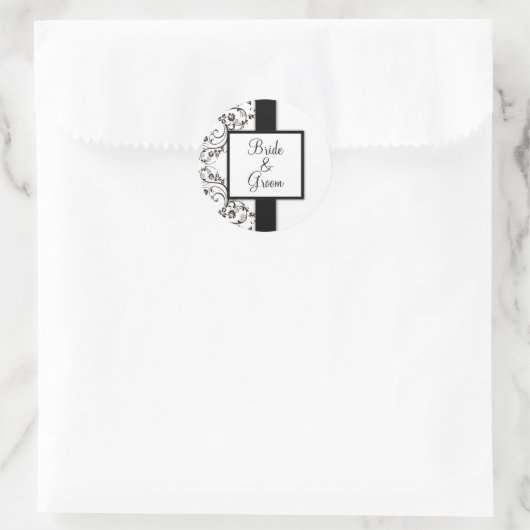 Gepersonaliseerde trouwstickers ronde sticker (Tas)