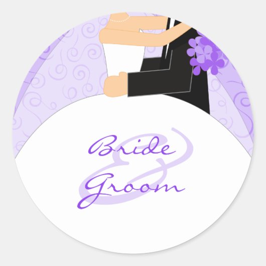 Gepersonaliseerde trouwstickers ronde sticker (Voorkant)