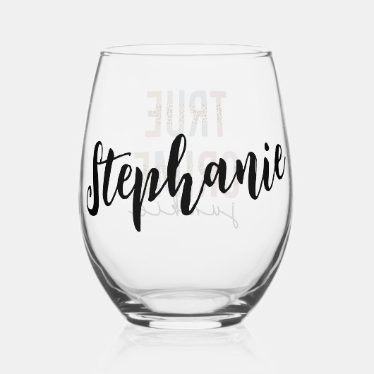 Gepersonaliseerde True Crime Junkie | Misdaad Show Wijnglas Zonder Voet (Achterkant)