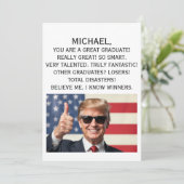 Gepersonaliseerde Trump Afstuderen Kaart, grappige Feestdagenkaart (Staand voorkant)